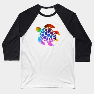 Rainbow Turtle Baseball T-Shirt